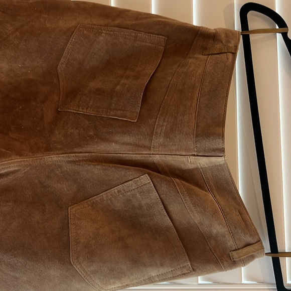 Real suede tan size 6-8 pants no tag - Picture 4 of 4